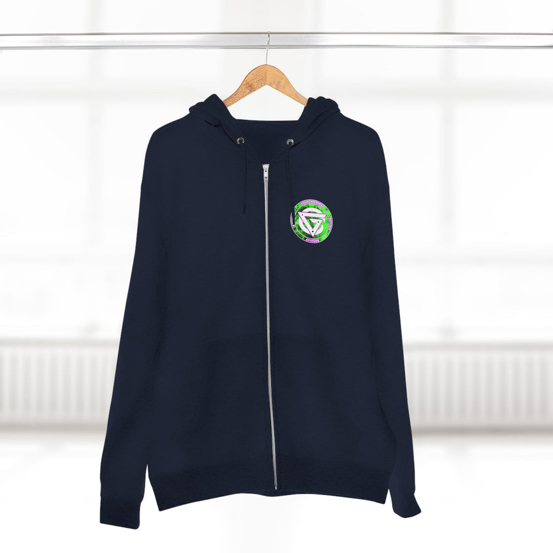 CG LION HEART GREEN PURPLISH PINK LIFT OR DIE ZIP UP