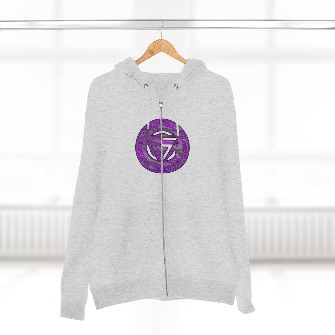 CG ANGRY DOG CAMO GREY PURPLE/READY FOR WAR ZIP UP