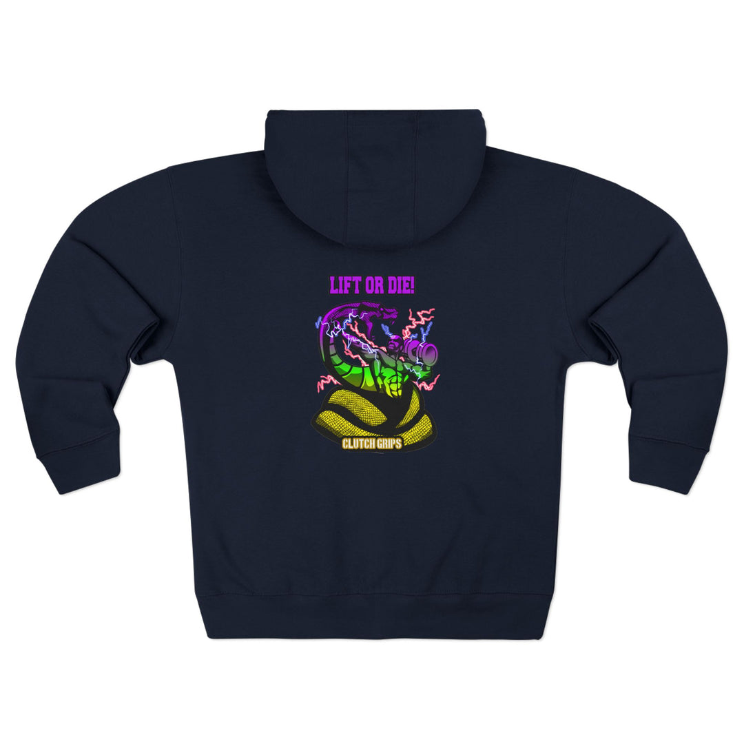 MAC VS SNAKE YELLOW GREEN PURPLE FADE /LIFT OR DIE ZIP UP