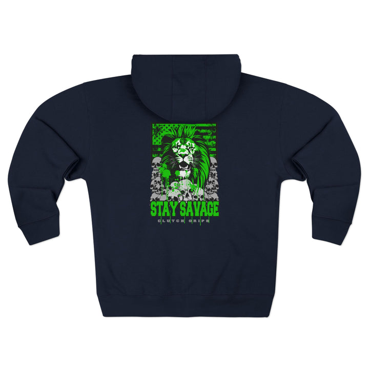 CG LION HEART GREEN WHITE /STAY SAVAGE ZIP UP