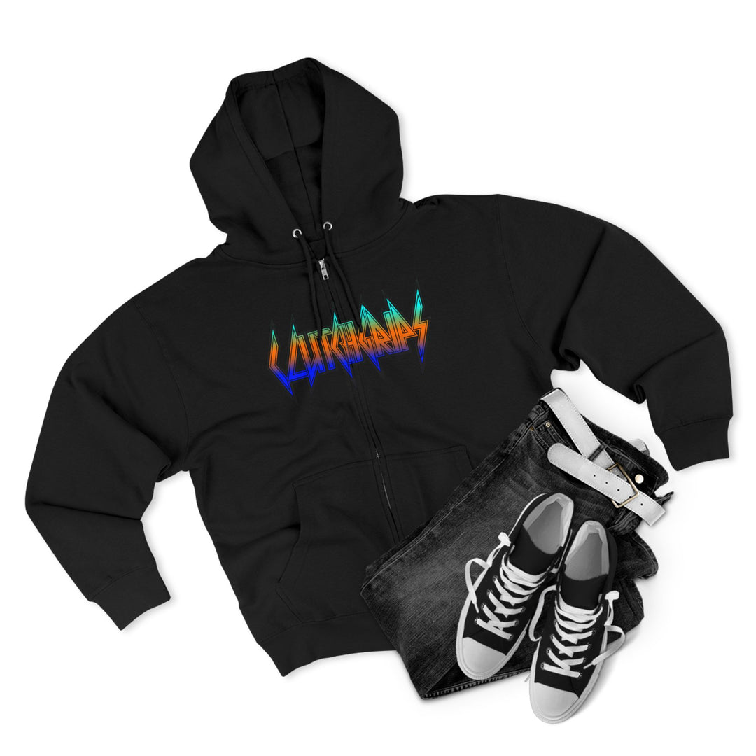 CG APE VS ZILLA 2ND FIGHT BLUE ORANGE AQUA /DONT BE A BITCH ZIP UP