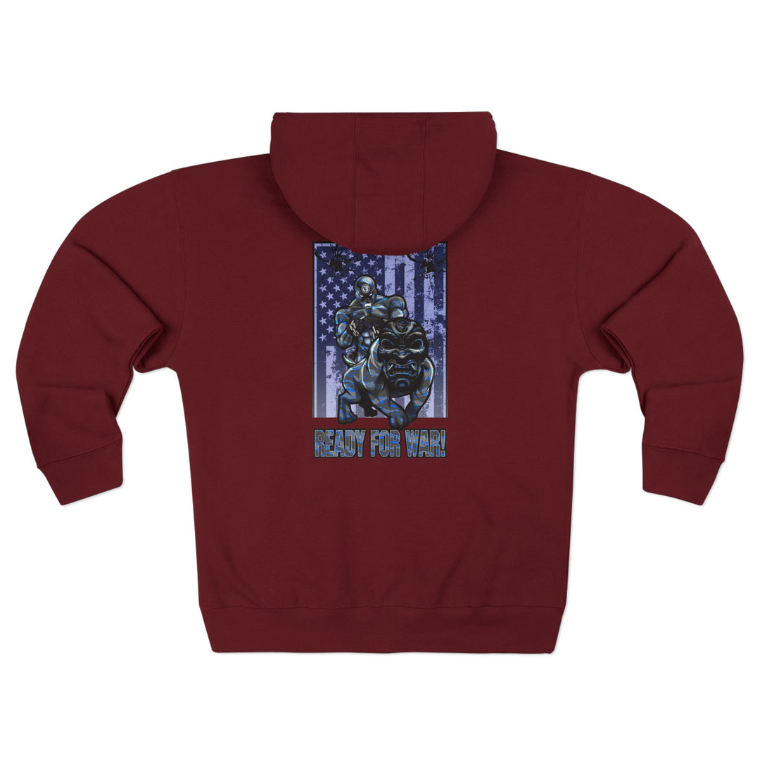 CG ANGRY DOG GREY BLUE CAMO/READY FOR WAR ZIP UP