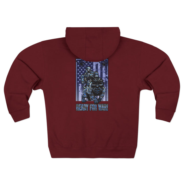 CG ANGRY DOG GREY BLUE CAMO/READY FOR WAR ZIP UP