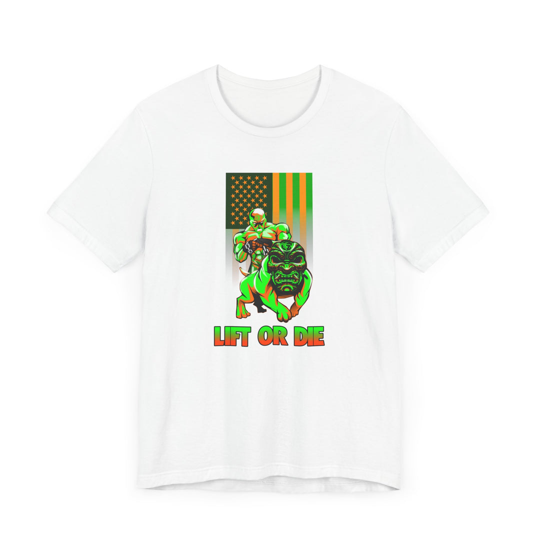 ANGRY DOG ORANGE GREEN  FLAG/LIFT OR DIE