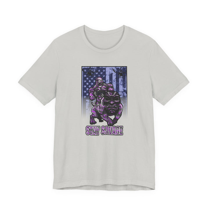 ANGRY DOG FLAG PURPLE GREY CAMO/STAY SAVAGE