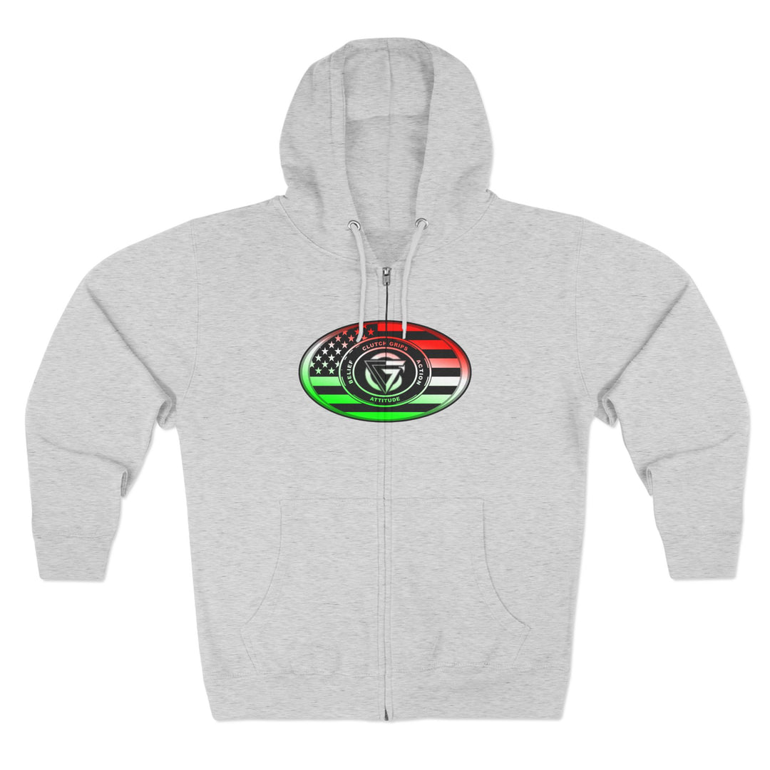 CG SKULL RED WHITE GREEN FADE /THINK DO BECOME ZIP UP