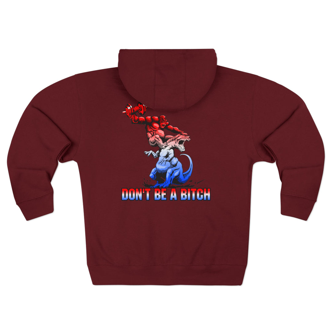 CG APE VS ZILLA 2ND FIGHT RED WHITE BLUE FADE /DONT BE A BITCH ZIP UP