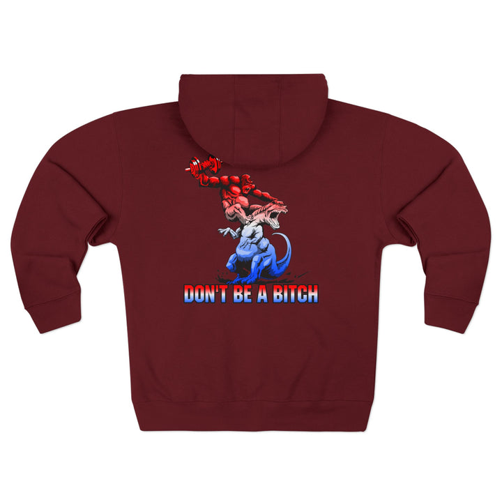 CG APE VS ZILLA 2ND FIGHT RED WHITE BLUE FADE /DONT BE A BITCH ZIP UP