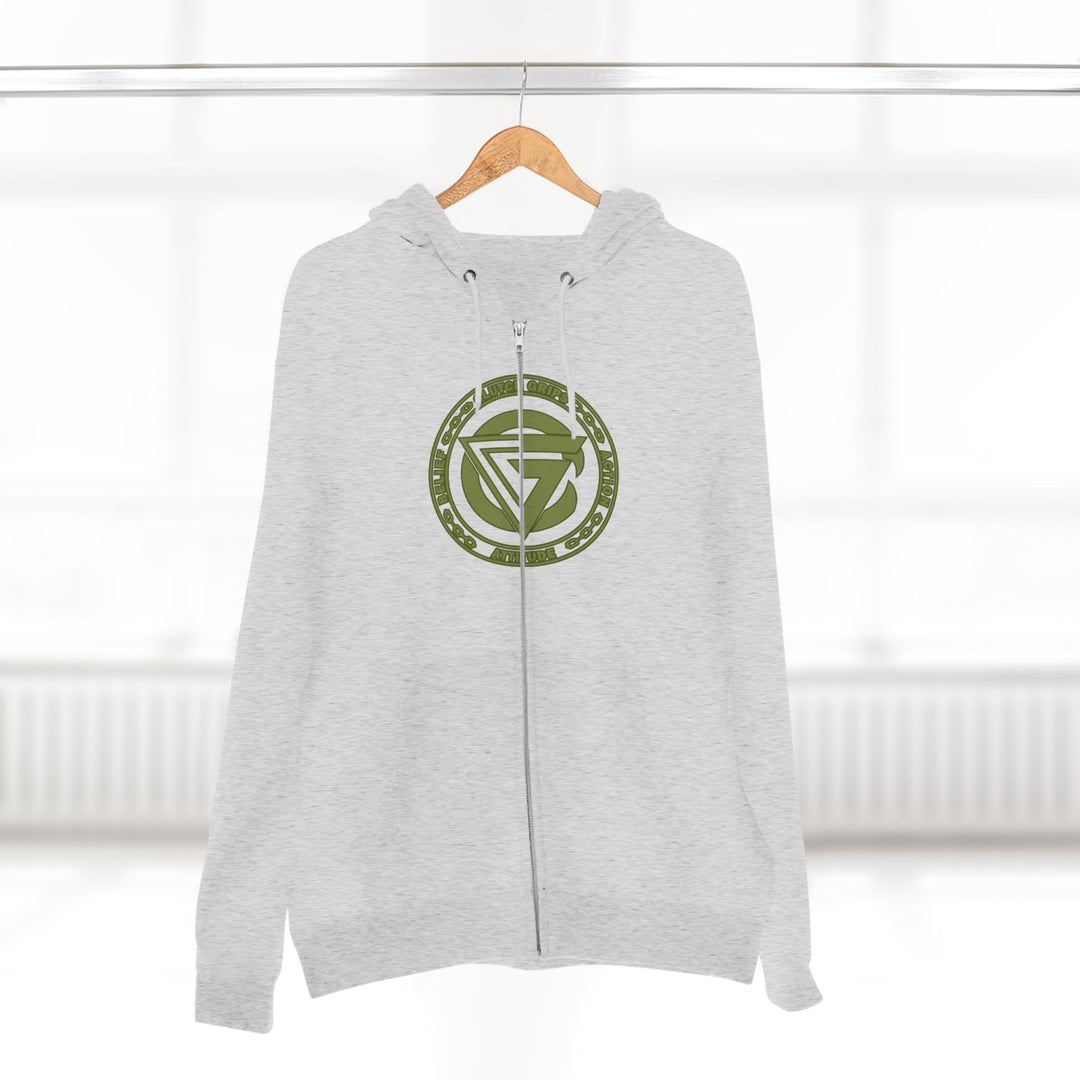 CG SGL SKULL DRAGON TIGER BELL ARMY GREEN /LIFT OR DIE ZIP UP