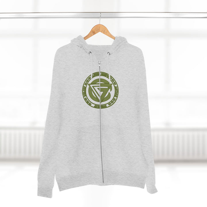 CG SGL SKULL DRAGON TIGER BELL ARMY GREEN /LIFT OR DIE ZIP UP