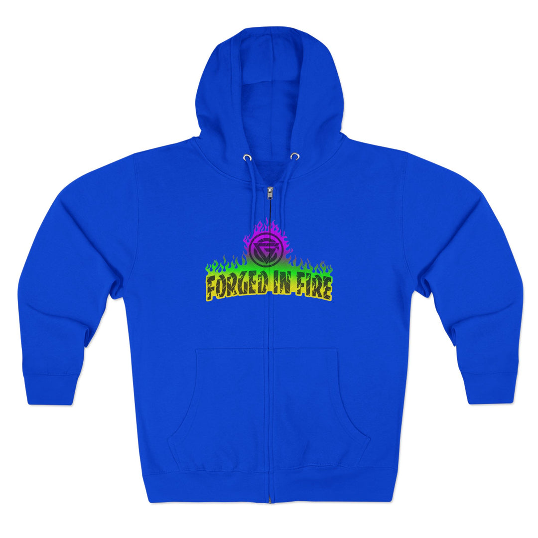 TIGER FLAME YELLOW GREEN PURPLE/READY FOR WAR ZIP UP