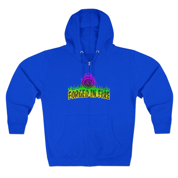 TIGER FLAME YELLOW GREEN PURPLE/READY FOR WAR ZIP UP