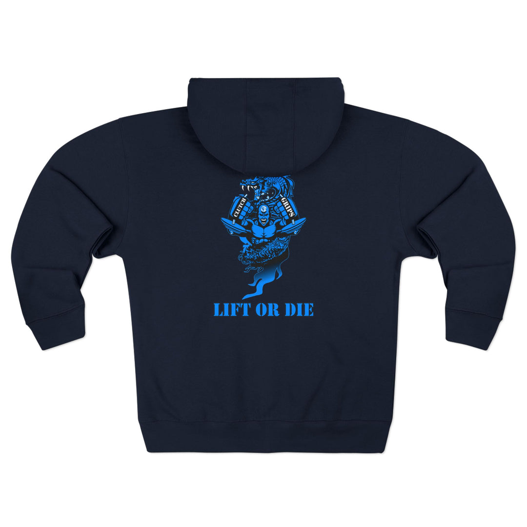MAC SNAP DRAGON BLUE /LIFT OR DIE ZIP UP