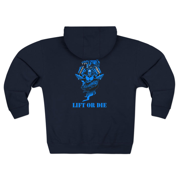 MAC SNAP DRAGON BLUE /LIFT OR DIE ZIP UP