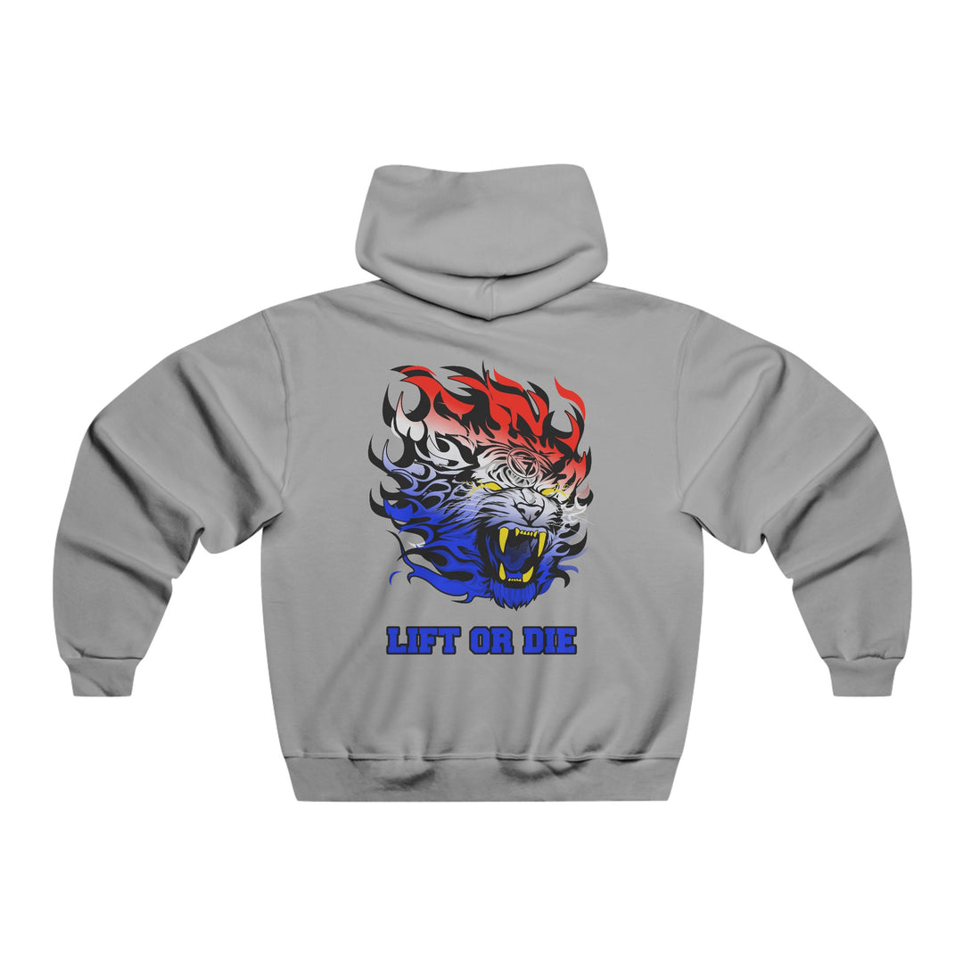TIGER FLAME RED WHITE BLUE FADE/LIFT OR DIE
