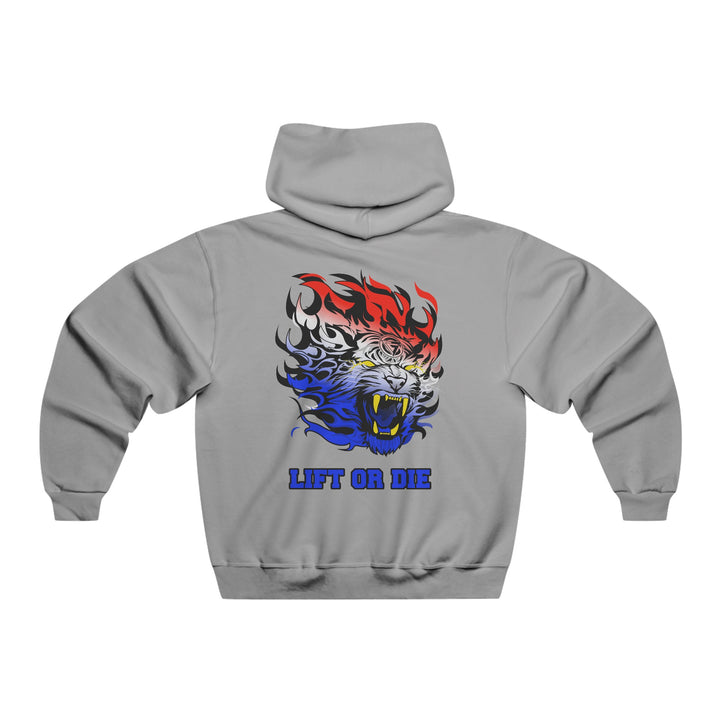 TIGER FLAME RED WHITE BLUE FADE/LIFT OR DIE