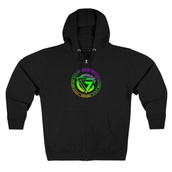 CG LIFT KICK YELLOW GREEN PURPLE FADE/LIFT OR DIE ZIP UP