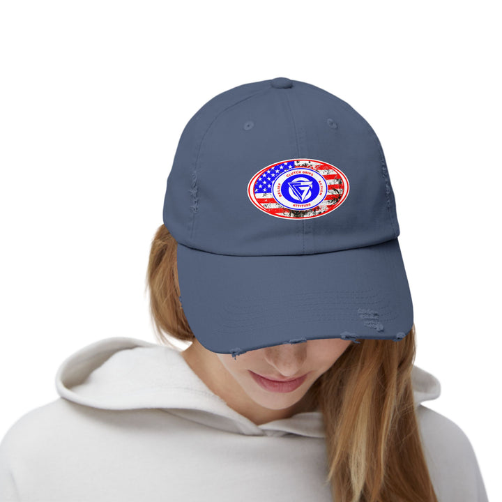 CG OVAL LOGO DISTRESSED FLAG /BELIEF ATTITUDE ACTION CAP