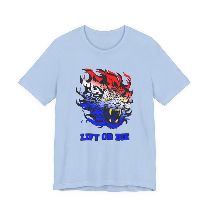TIGER FLAME RED WHITE BLUE FADE /LIFT OR DIE