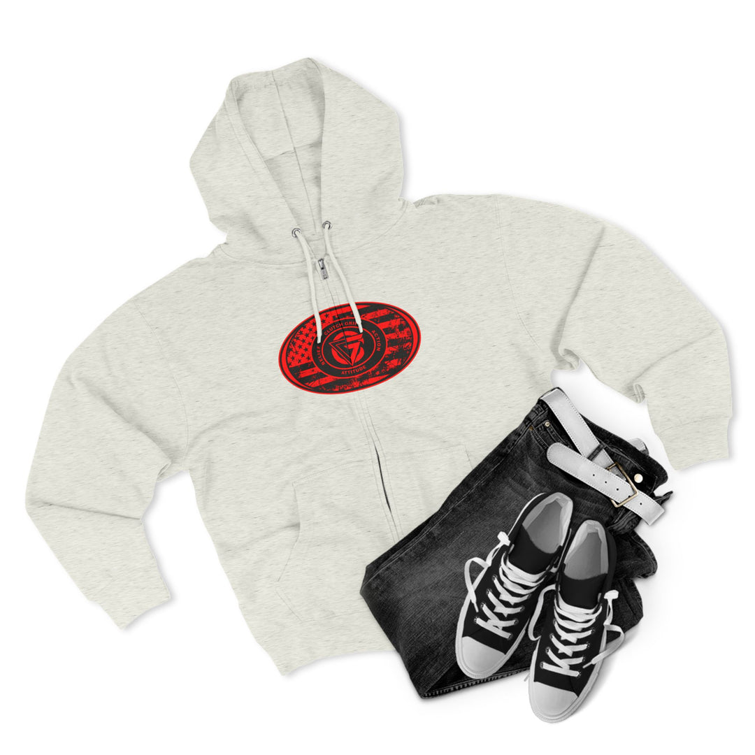 CG  NAVY SEAL TRIBUTE  RIP RED BLACK /AMERICAN SAVAGE ZIP UP