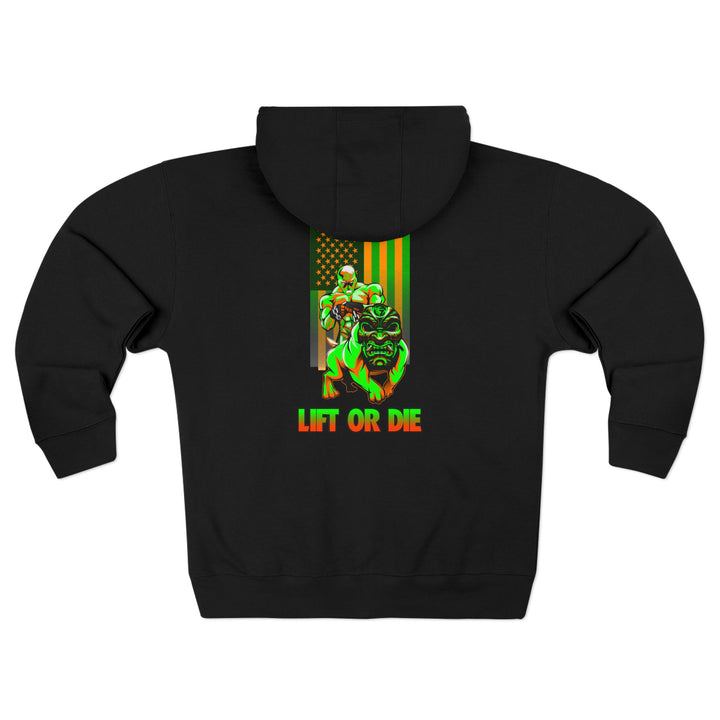 CG ANGRY DOG ORANGE GREEN /LIFT OR DIE ZIP UP