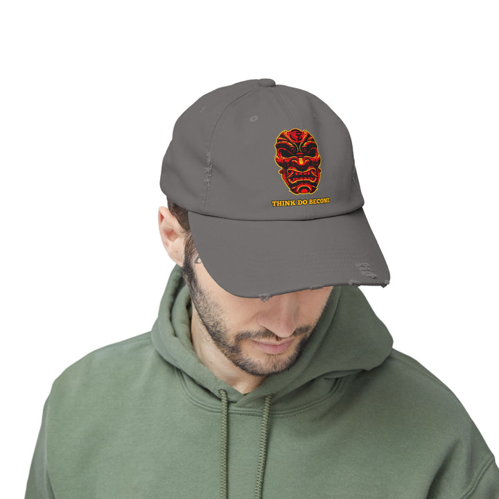 CG SAMURAI MASK RED BLACK GOLD /THINK DO BECOME CAP