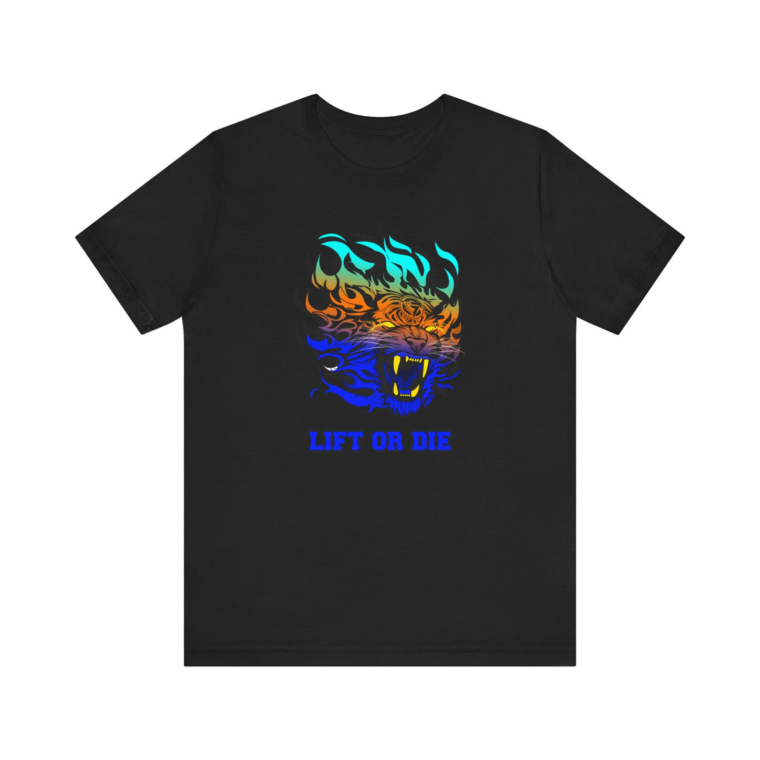 TIGER FLAME BLUE ORANGE AQUA FADE/LIFT OR DIE