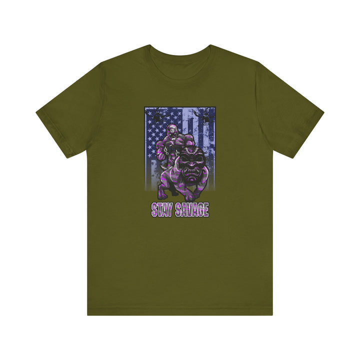 ANGRY DOG FLAG PURPLE GREY CAMO/STAY SAVAGE