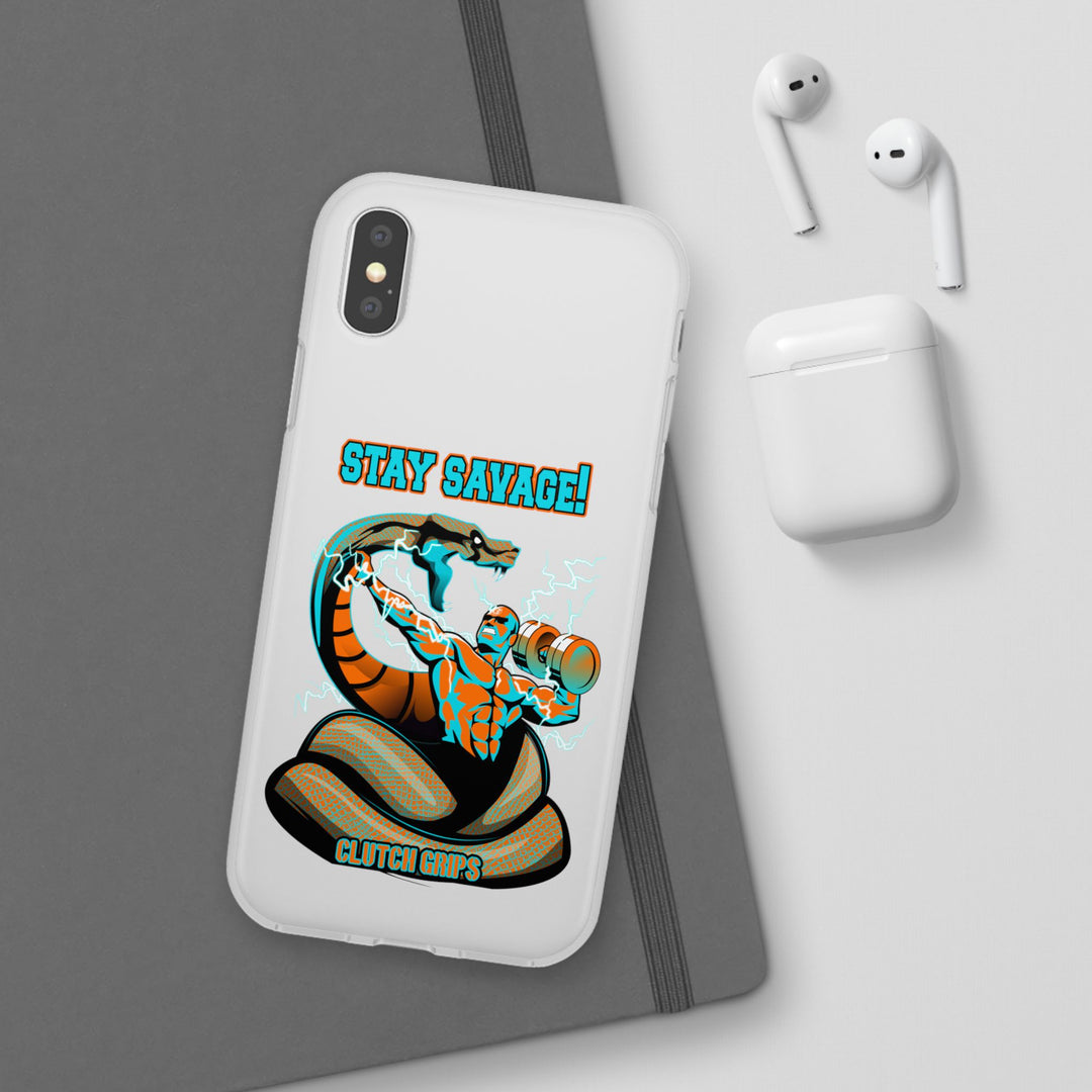MAC VS SNAKE MIAMI COLORS AQUA ORANGE PHONE CASE /STAY SAVAGE