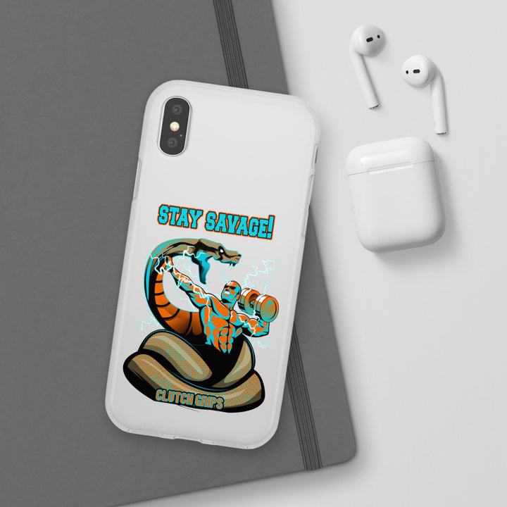 MAC VS SNAKE MIAMI COLORS AQUA ORANGE PHONE CASE /STAY SAVAGE