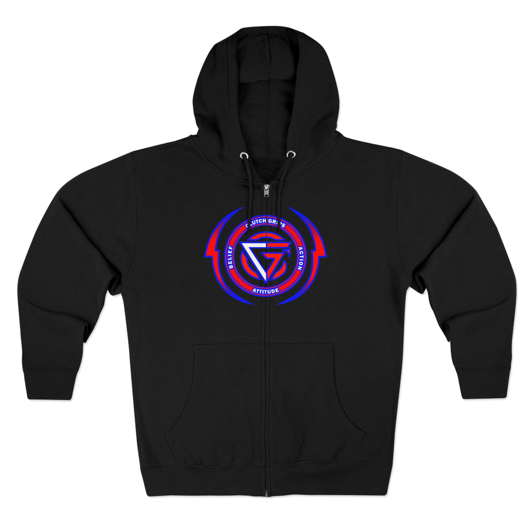 SAMURAI MASK RED WHITE BLUE /CLUTCHGRIPS  ZIP UP