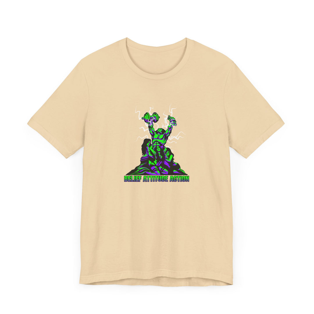 CG CONFIDENCE MAN PURPLE GREEN/BELIEF ATTITUDE ACTION