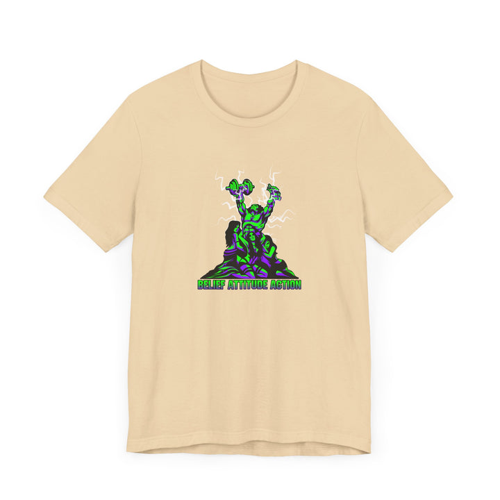 CG CONFIDENCE MAN PURPLE GREEN/BELIEF ATTITUDE ACTION