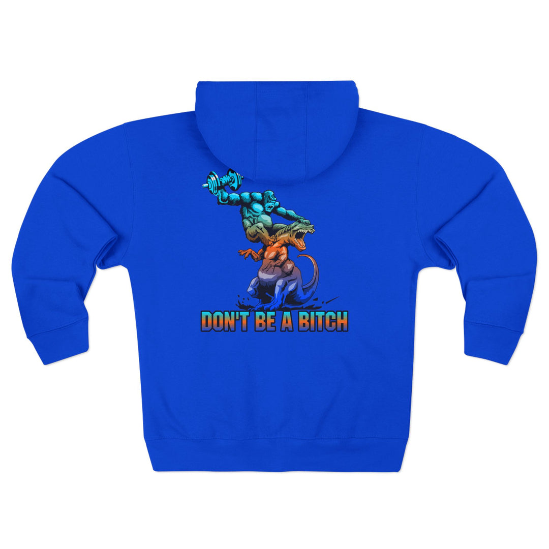 CG APE VS ZILLA 2ND FIGHT BLUE ORANGE AQUA /DONT BE A BITCH ZIP UP
