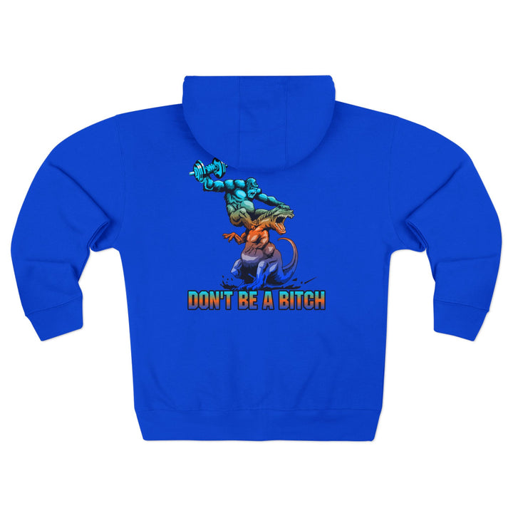 CG APE VS ZILLA 2ND FIGHT BLUE ORANGE AQUA /DONT BE A BITCH ZIP UP