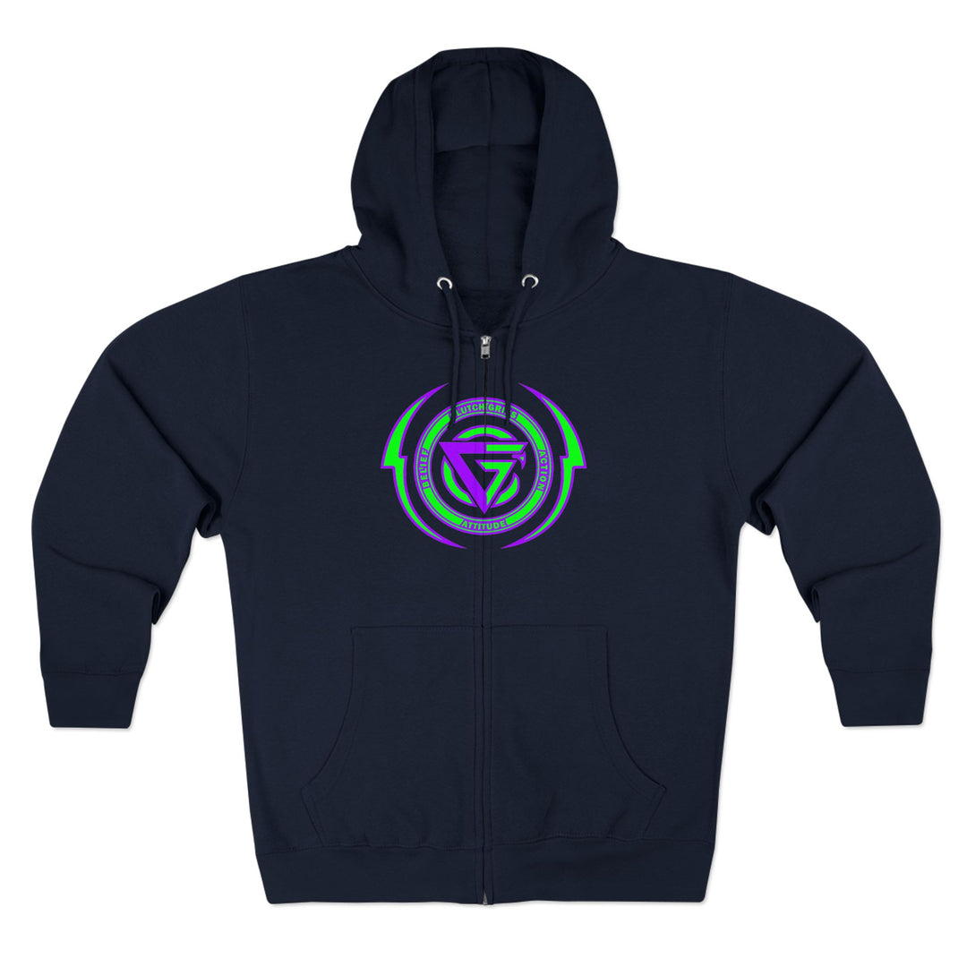 CG DRAGON BELL LIGHTNING  PURPLE GREEN/BELIEF ATTITUDE ACTION ZIP UP