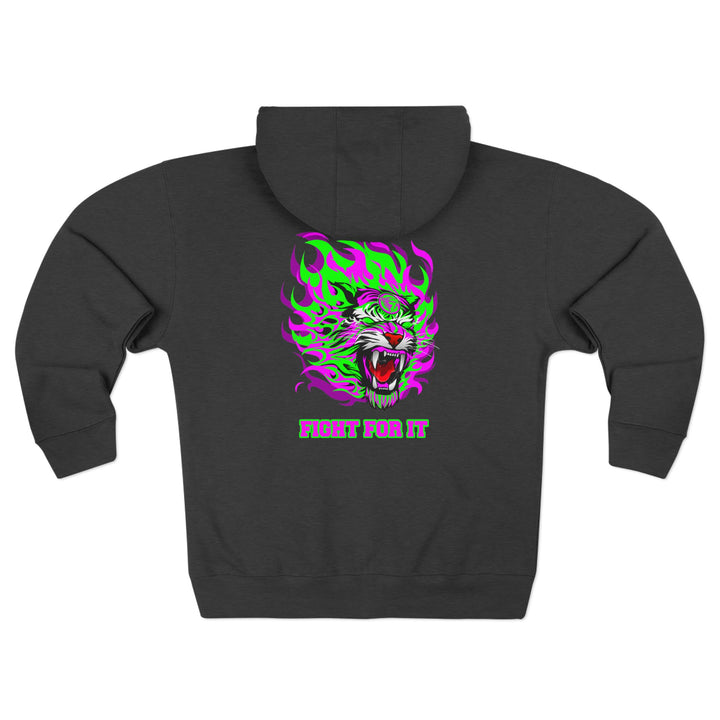 CG TIGER FLAME PURPLE GREEN /FIGHT FOR IT ZIP UP