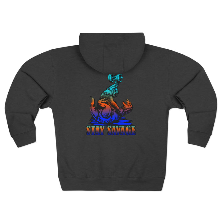 CG APE VS ZILLA ORANGE BLUE AQUA FADE /STAY SAVAGE ZIP UP