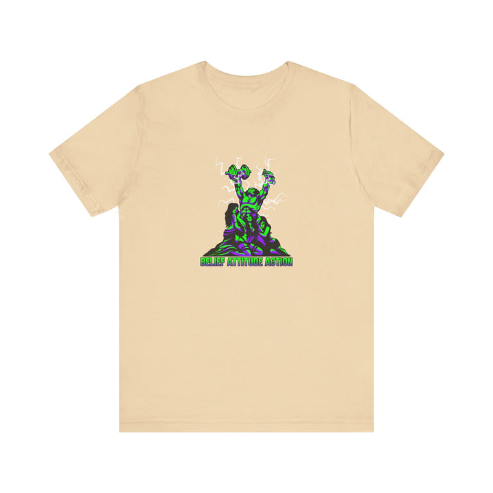 CG CONFIDENCE MAN PURPLE GREEN/BELIEF ATTITUDE ACTION