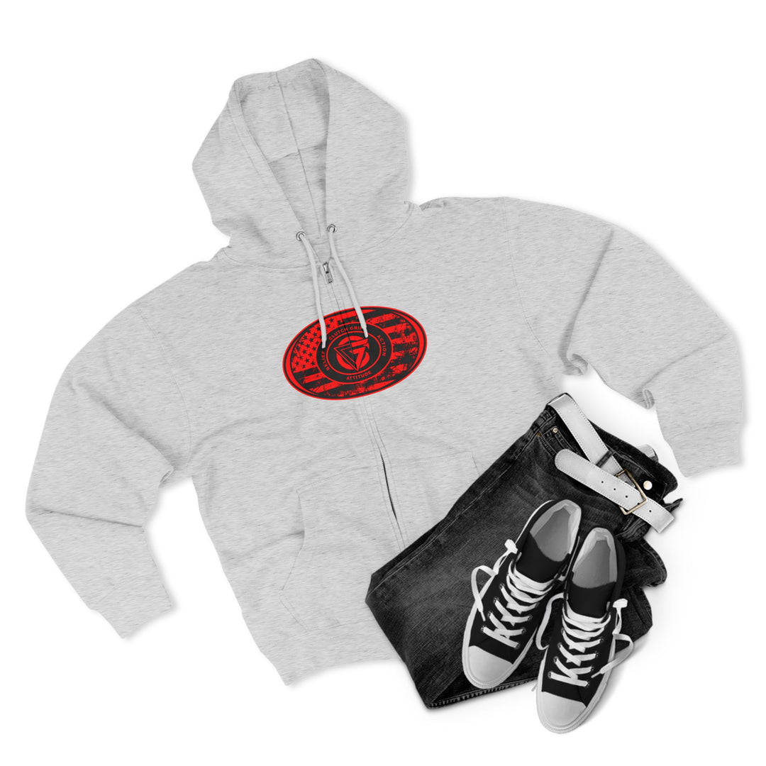 CG  NAVY SEAL TRIBUTE  RIP RED BLACK /AMERICAN SAVAGE ZIP UP
