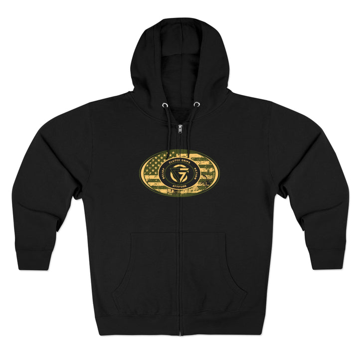 CG TIGER FLAME PATRIOT WAR TIGER CAMO /FIGHT FOR IT ZIP UP