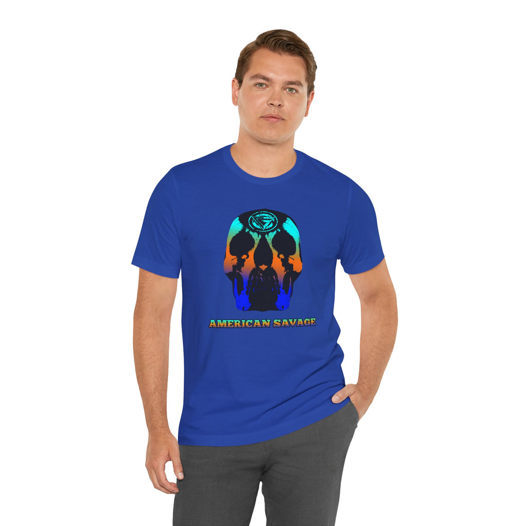 SKULLATOR BLUE ORANGE AQUA  /AMERICAN SAVAGE