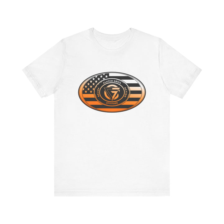 CG LOGO OVAL USA FLAG  ORANGE WHITE  FADE