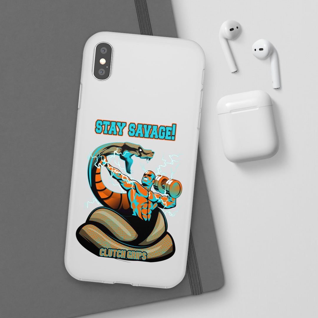 MAC VS SNAKE MIAMI COLORS AQUA ORANGE PHONE CASE /STAY SAVAGE