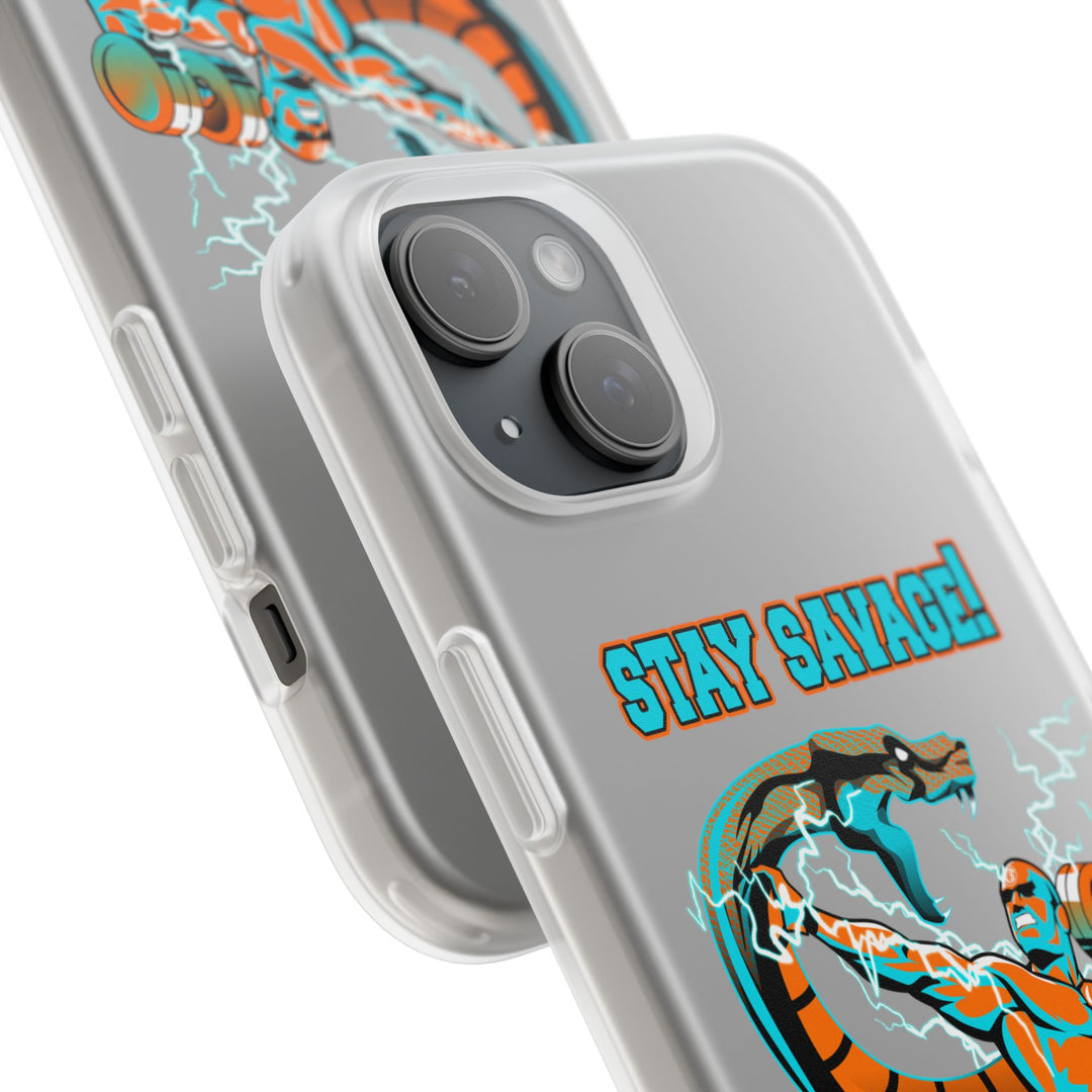 MAC VS SNAKE MIAMI COLORS AQUA ORANGE PHONE CASE /STAY SAVAGE