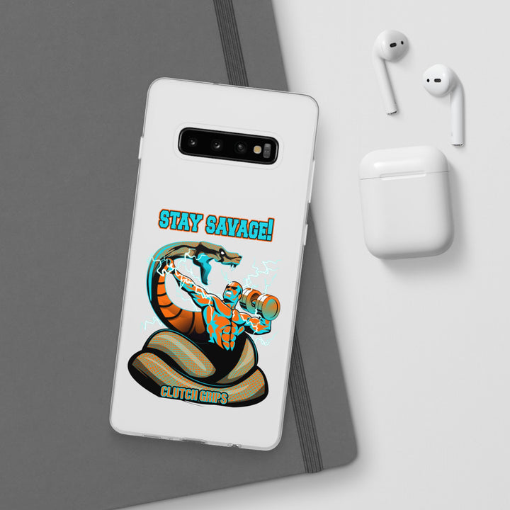 MAC VS SNAKE MIAMI COLORS AQUA ORANGE PHONE CASE /STAY SAVAGE
