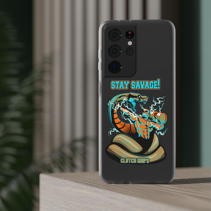 MAC VS SNAKE MIAMI COLORS AQUA ORANGE PHONE CASE /STAY SAVAGE