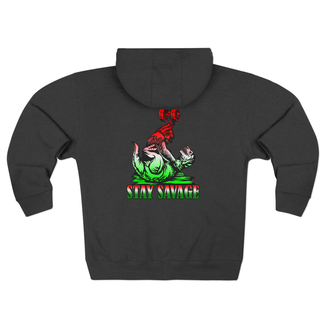CG APE VS ZILLA RED WHITE GREEN FADE /STAY SAVAGE ZIP UP