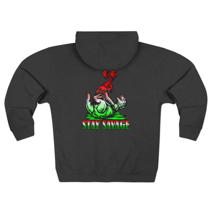 CG APE VS ZILLA RED WHITE GREEN FADE /STAY SAVAGE ZIP UP