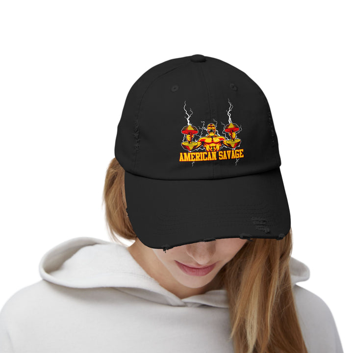 RIDE THE LIGHTNING GOLD RED/AMERICAN SAVAGE CAP